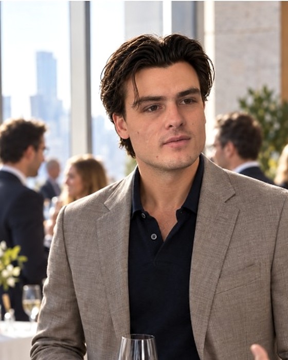 Bill Baumgarth, founder of Capital Catalyst, in a grey blazer at a daytime reception